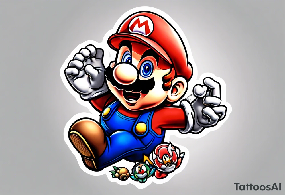 super mario anime tattoo idea