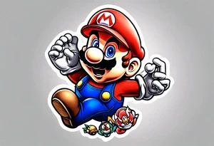 super mario anime tattoo idea