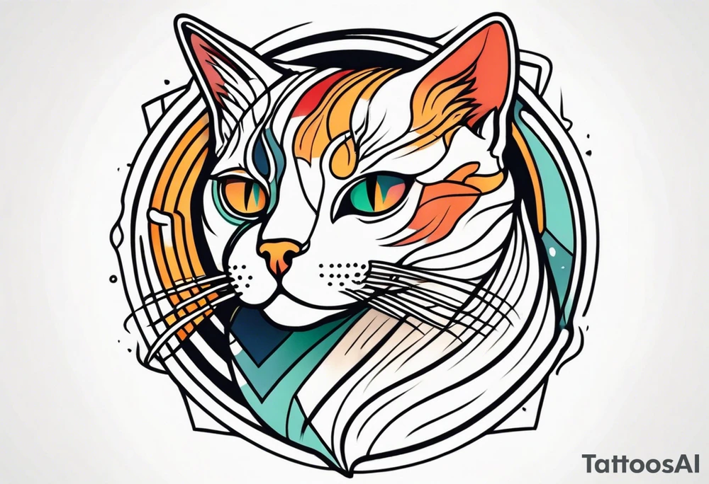cats head tattoo idea