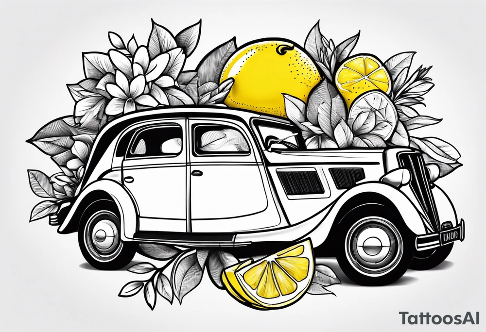 Het woord "limone" met de o een citroen tattoo idea
