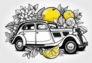 Het woord "limone" met de o een citroen tattoo idea