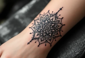 mandala with sacred flower of life in the middle tattoo idea