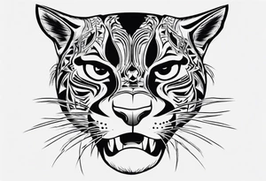 A black pumas seen from above. He has his mouth open. I want to see his whole body tattoo idea