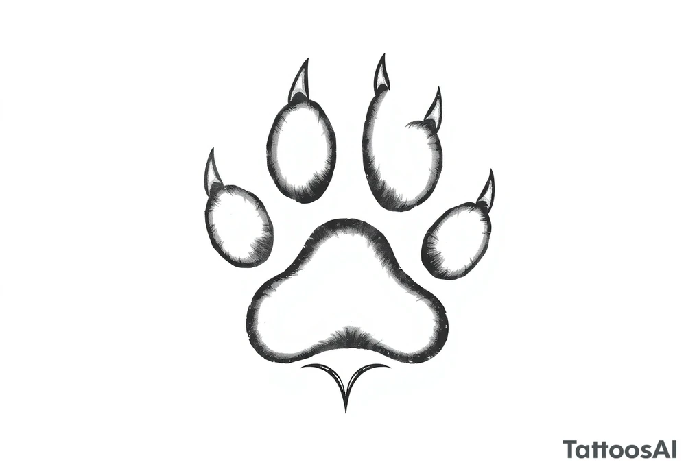 dog paw print tattoo idea