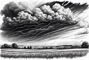 A storm flying over a field tattoo idea