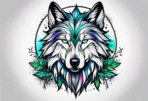 Weed wolf tattoo idea