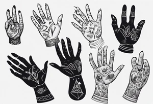 a hand acting like a hand puppet without the actual puppet tattoo idea