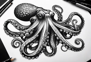 Octopus steampunk tattoo idea