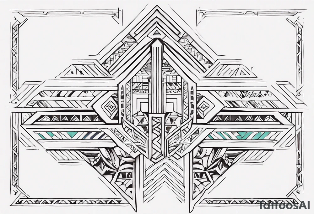 Polynesian geometric neck  tattoo tattoo idea