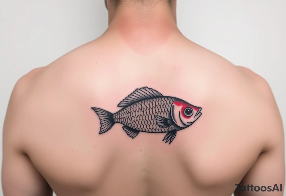 Beta fish black and red tattoo idea