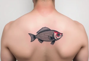 Beta fish black and red tattoo idea