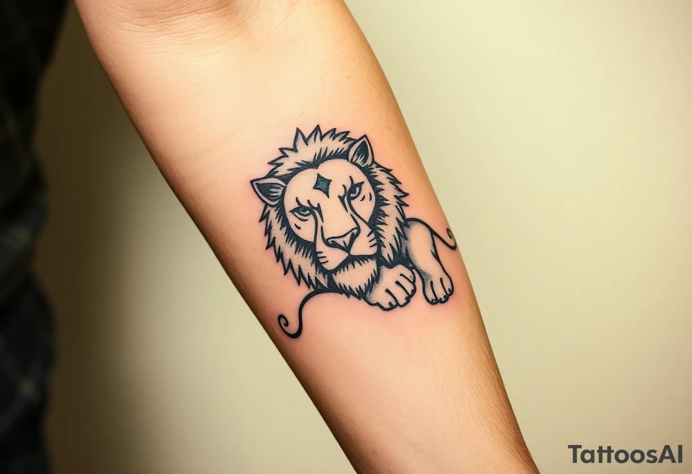Fancy style "leo" start constilation birth
 sign lion tattoo idea