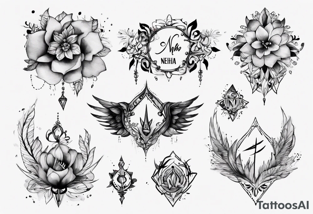 Name Neha tattoo idea