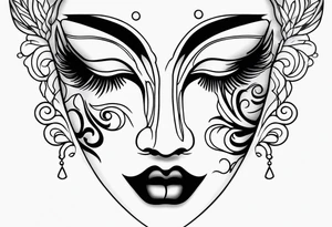 Crying masquerade face tattoo idea