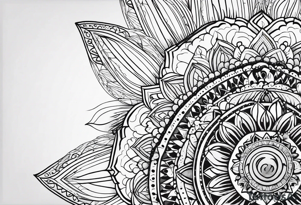 mandala with lace tattoo idea