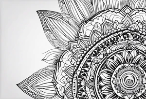 mandala with lace tattoo idea
