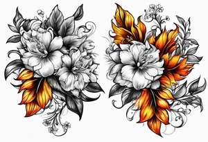 Flower fire for a male tattoo tattoo idea