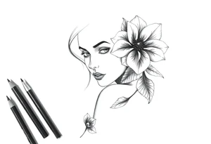 femenine sleeve flower tattoo idea