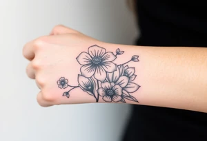 Chemical representation of Bipolar disorder 
 with flowers and fade from color to black and white tattoo idea