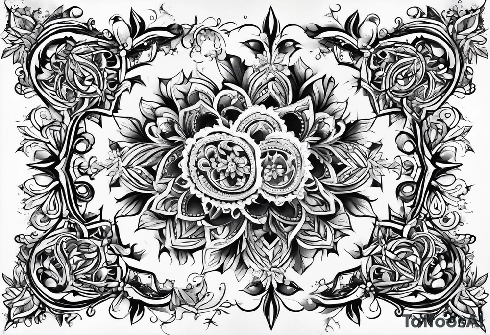small snow crystal swirl tattoo idea