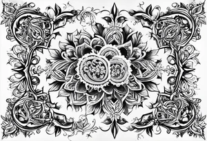 small snow crystal swirl tattoo idea