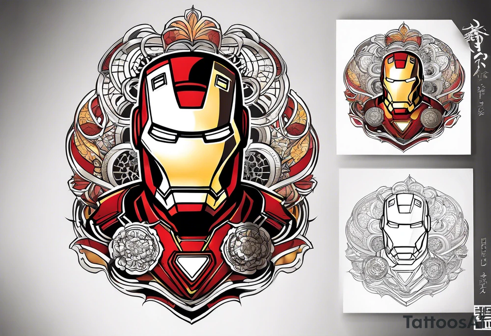 Iron man triathalon logo on a calf tattoo idea