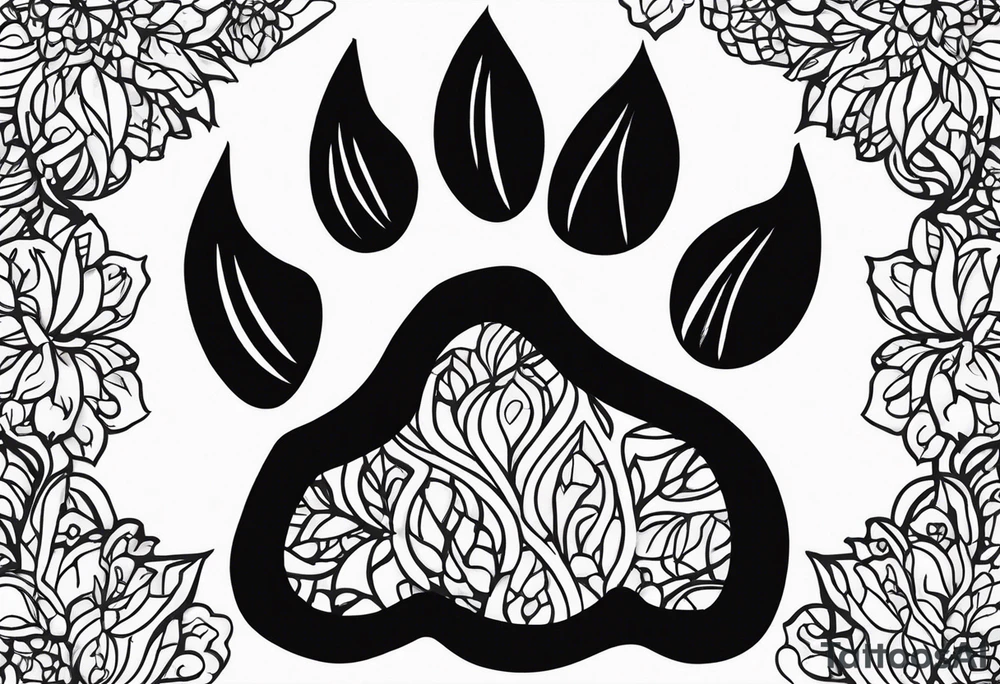 Dogs paw print with jaxy writing tattoo idea