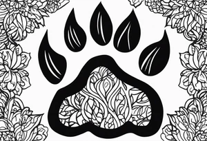 Dogs paw print with jaxy writing tattoo idea