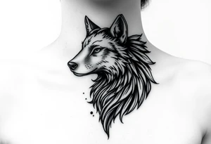 A wolf sheep mystical creature tattoo idea