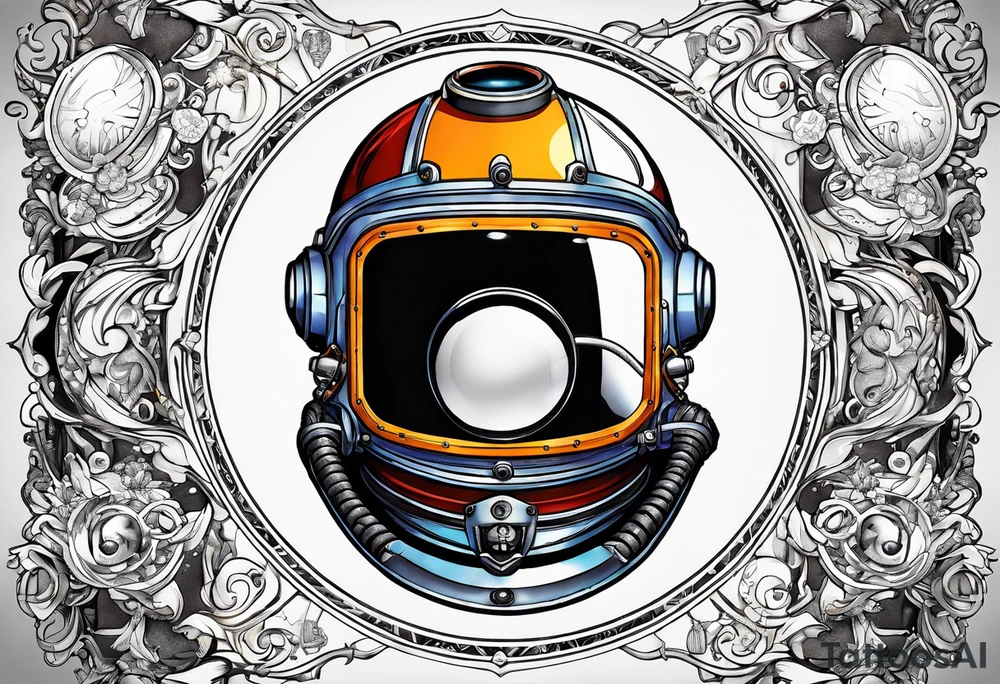 mark v diving helmet mixed with a space helmet tattoo idea