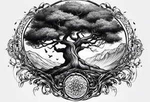 Yggdrasil petit simplist nordique tattoo idea