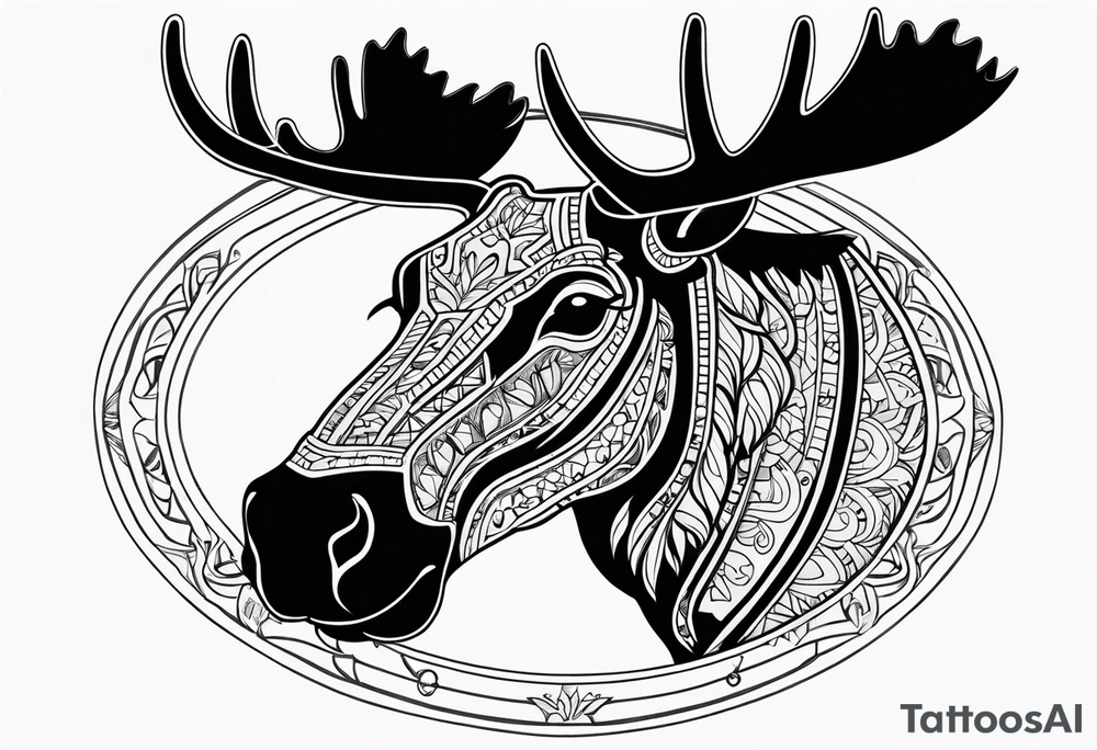 cute moose tattoo idea