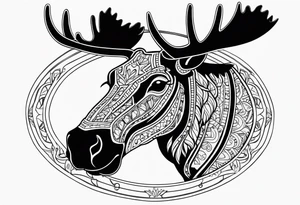 cute moose tattoo idea