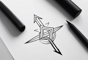 A cross with an up arrow on top tattoo idea
