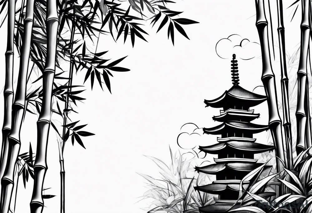 bamboo shoots without flowers tattoo idea