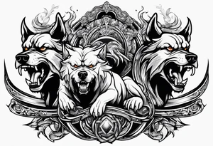 angry Cerberus tattoo idea