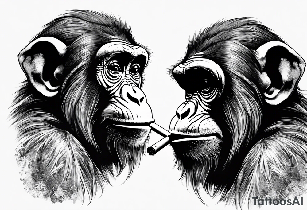 monkey smoking a ciggarette tattoo idea