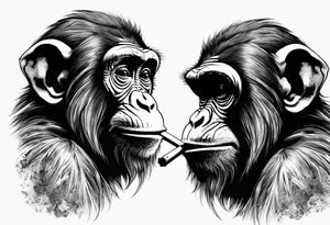 monkey smoking a ciggarette tattoo idea