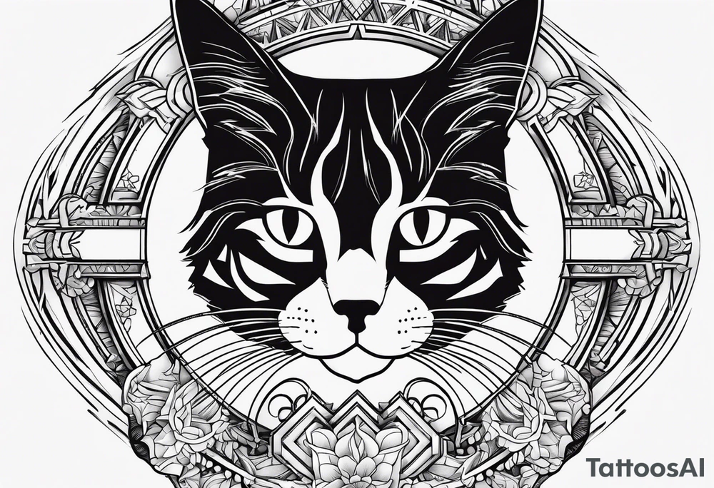 Cat with the words STRAY ARMY underneath tattoo idea