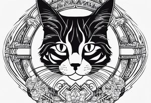 Cat with the words STRAY ARMY underneath tattoo idea