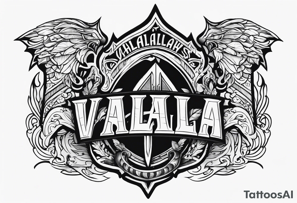 Valhalla stairs  sword shield tattoo idea