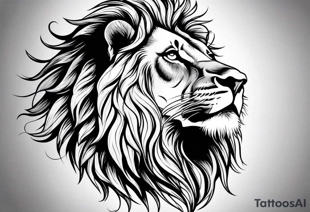 lion with mane tattoo idea