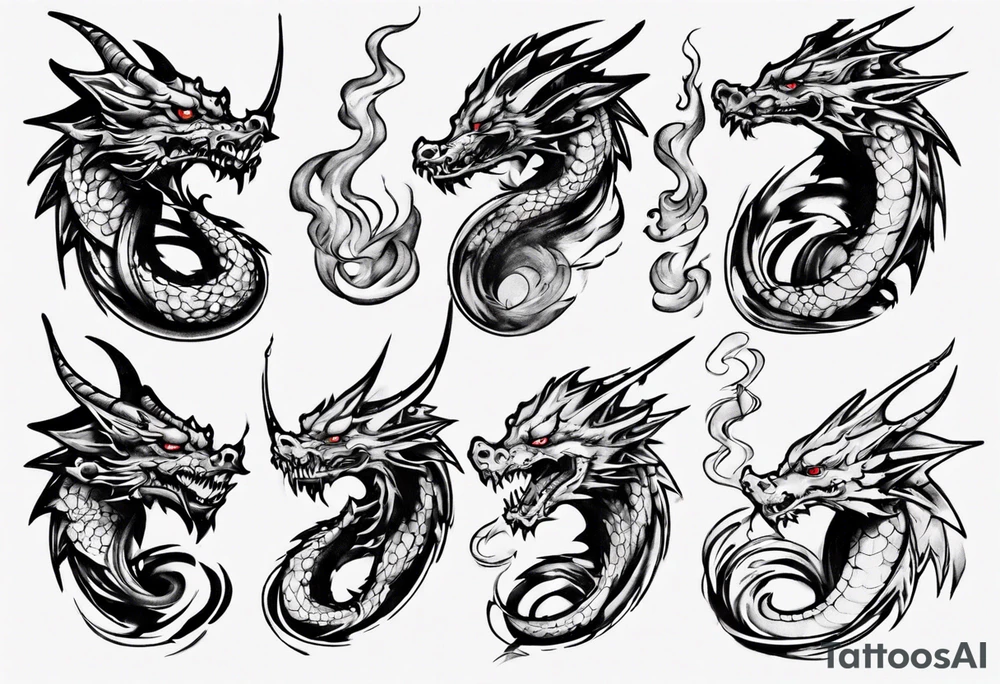Dragón smoking tattoo idea