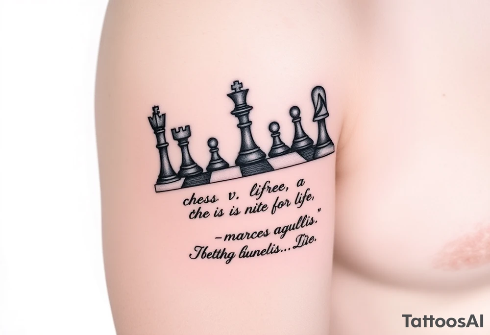 Chess vs life with Marcus Aurelius quote tattoo idea