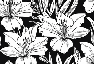 alstroemeria flowers surrrounded by greenary with powerful words some where in the tattoo tattoo idea