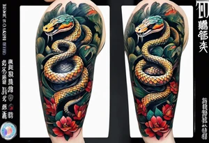 sleeve tattoo of a snake tattoo idea