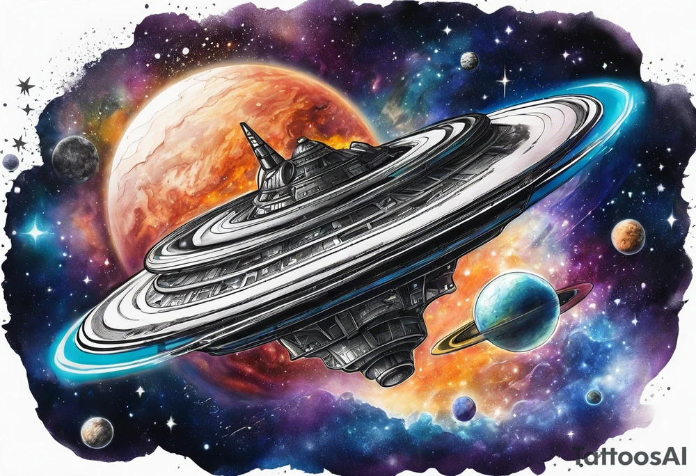 Space, city, planet. tattoo idea