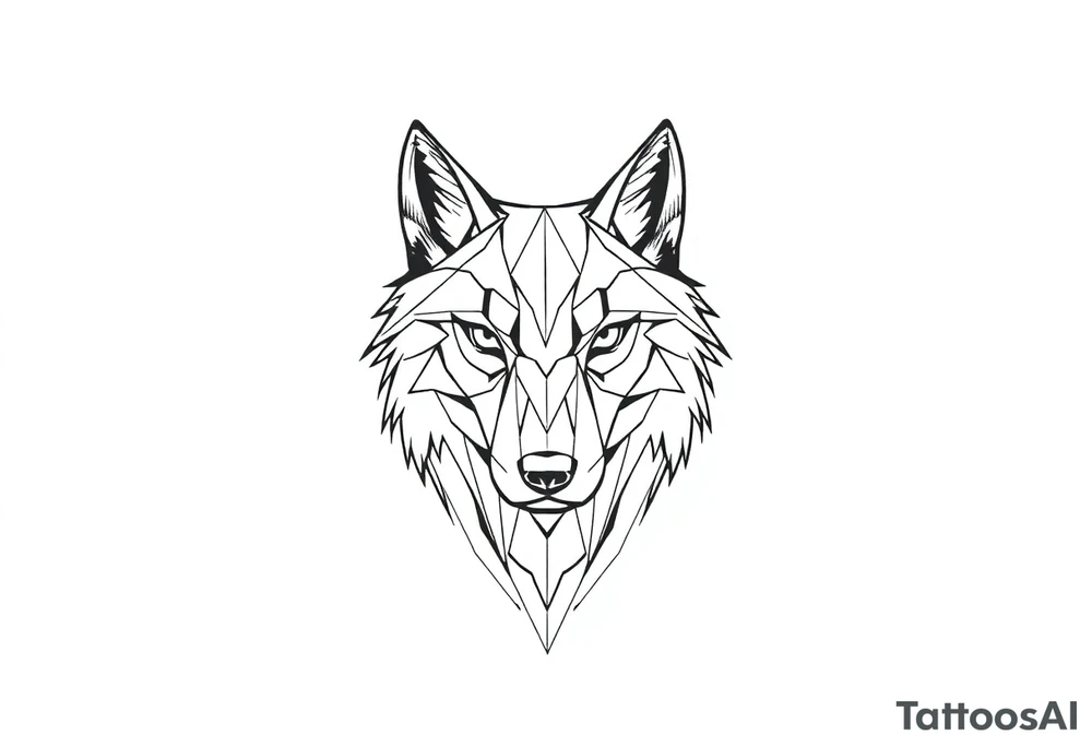 Geometric wolfface tattoo idea