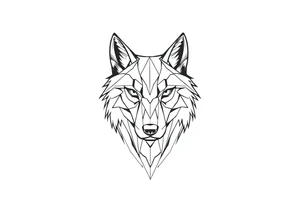 Geometric wolfface tattoo idea