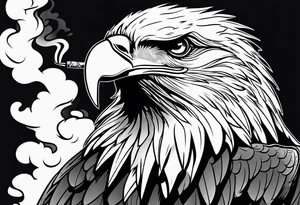 bald eagle smoking a cigarette tattoo idea